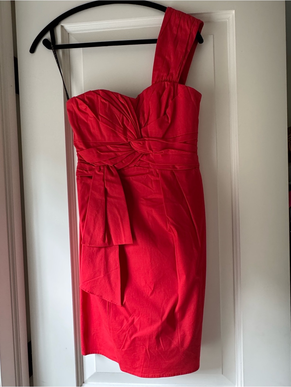 Nanette Lepore Red One-Shoulder Ruched Cocktail Dress